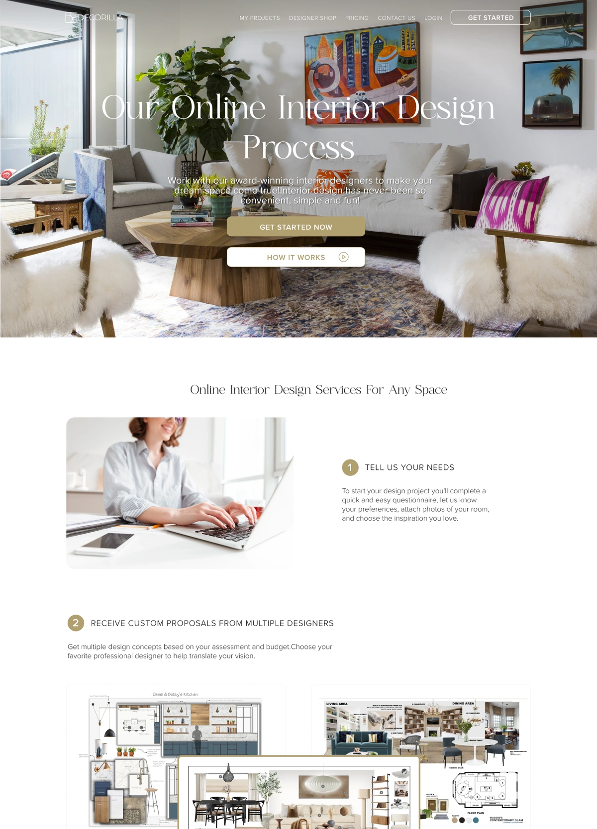 Decorilla How It Works, desktop Figma design by Joyce Elizabeth