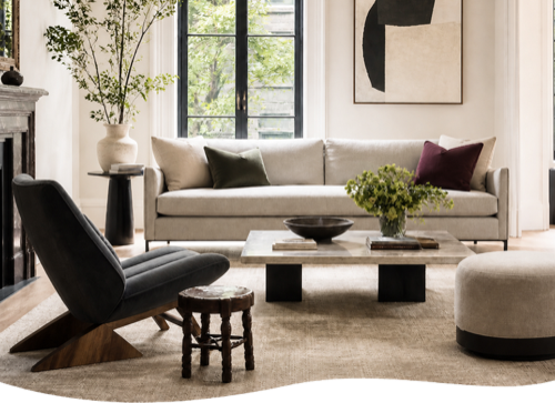 Contemporary NYC townhouse living room