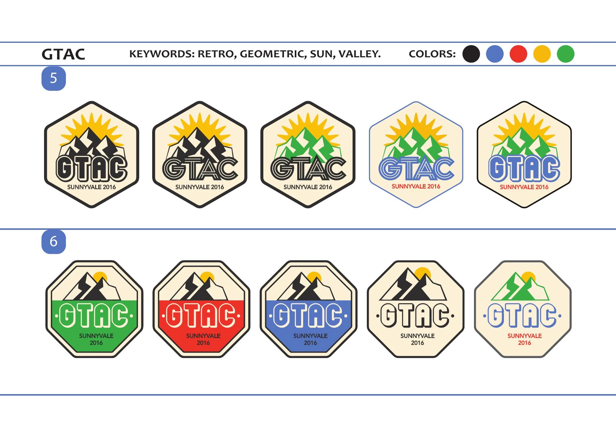 Original GTAC logo proposal sheet