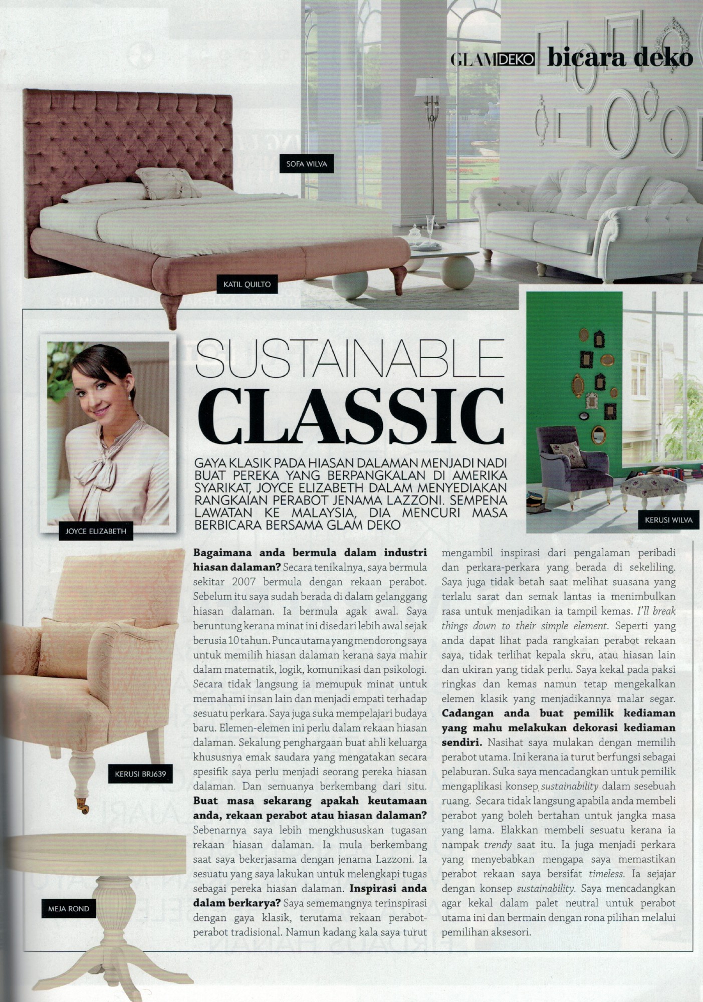 Original scanned page of Sustainable Classic in GLAM DEKO